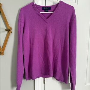 Women's V-Neck Sweater in Purple